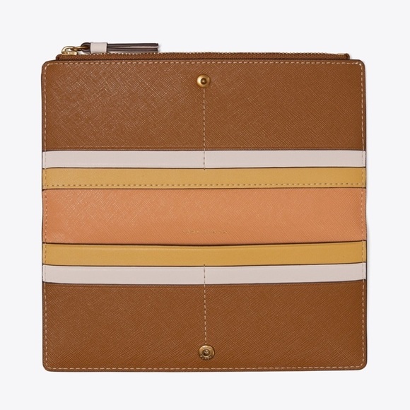 Tory Burch Walker Printed Zip Slim Wallet Ditsy Borders Floral - Picture 11 of 12